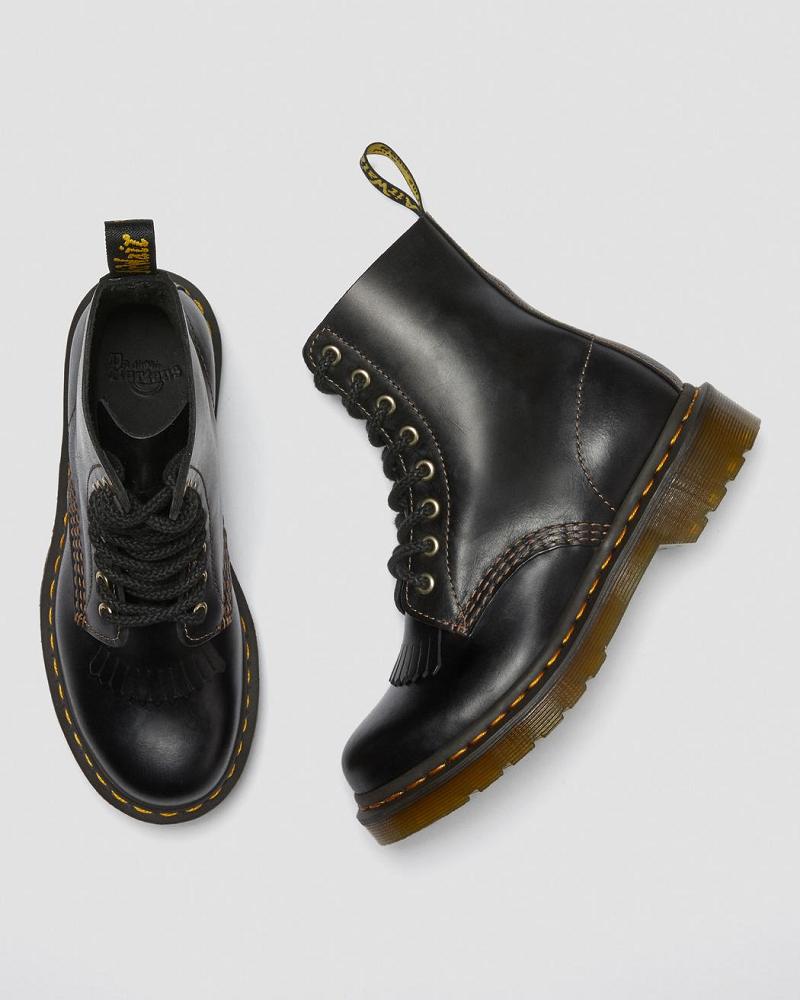 Black Women's Dr Martens 1460 Pascal Abruzzo Leather Ankle Boots | CA 14NWY